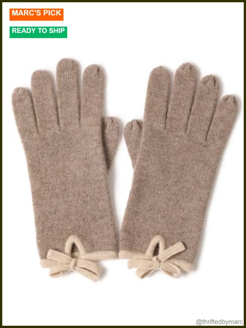 100% Cashmere Full-Finger Touchscreen Gloves Knit Winter Warm